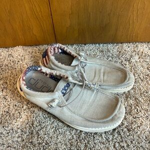 Hey Dude Men's Loafers - Cream and Blue